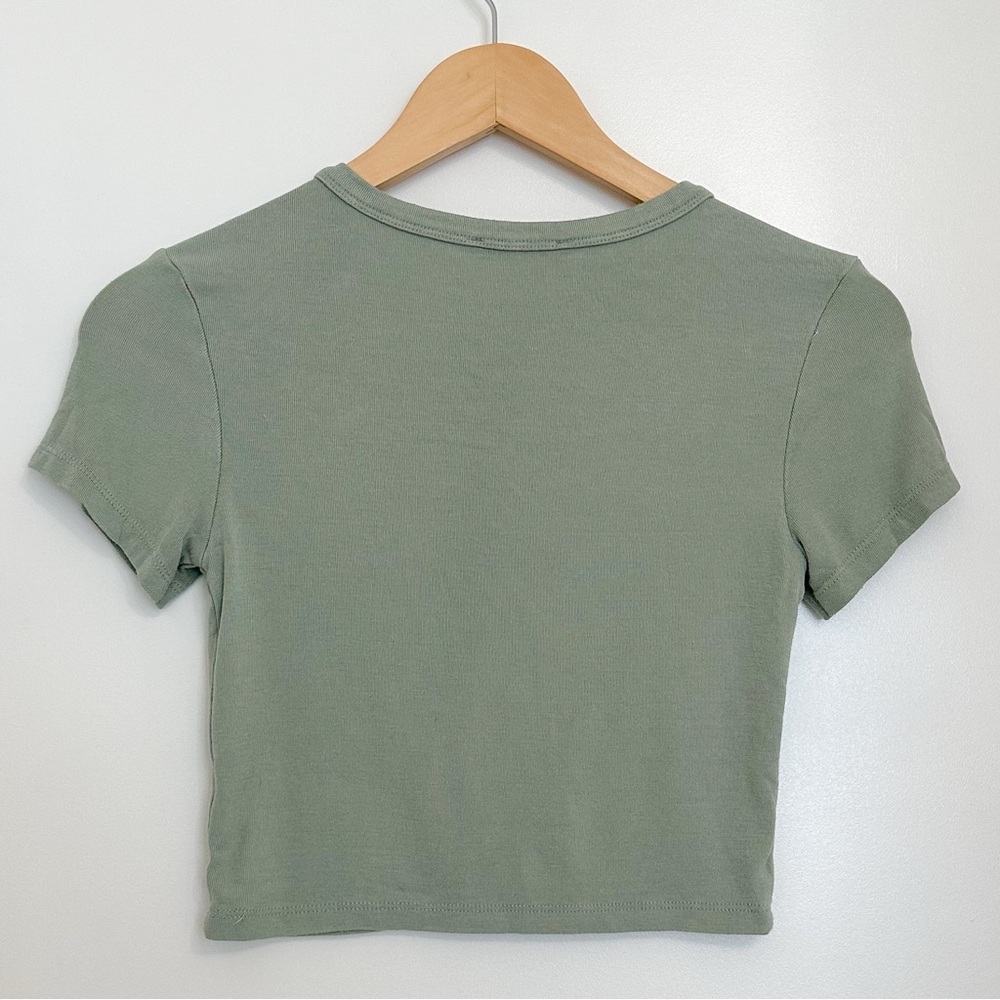 Zara Light Green Short Sleeve Crop Top - Picture 8 of 8